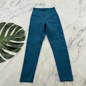 Girlfriend Collective Womens High Rise Yoga Pants Size XS Blue Solid Stretch